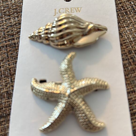 J. Crew Metallic shell and starfish barrettes set-of-two main image 4